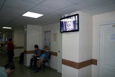 Хабаровская поликлиника № 16, ул. Ленина 21, размещение монитора в правом крыле